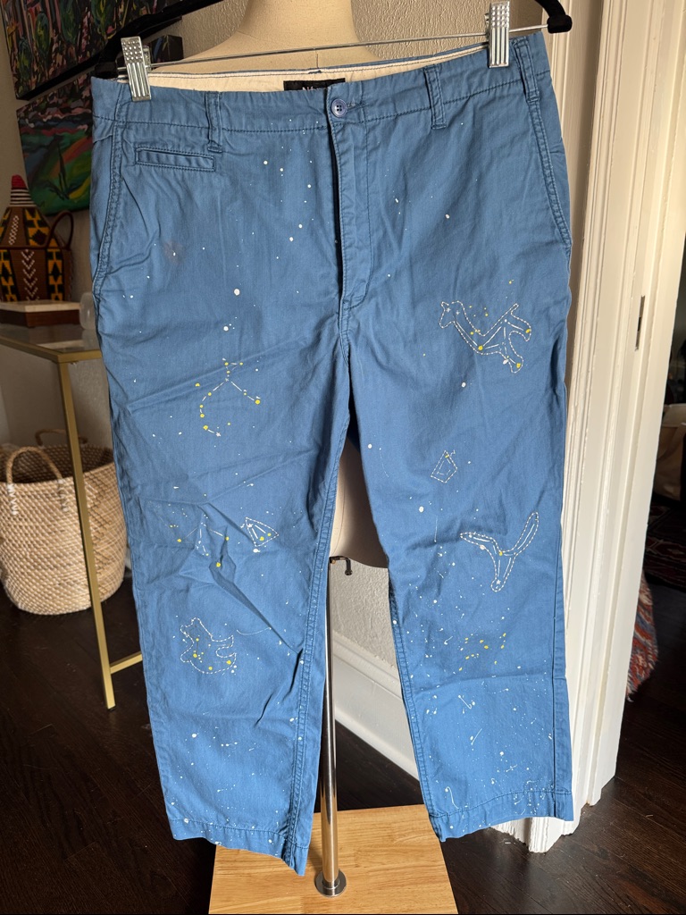 Issey Miyaki’s N-Net Line Straight-Leg Embroidered Constellation Pants